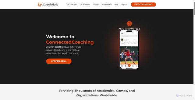 Security scan screenshot of https://coachnow.io