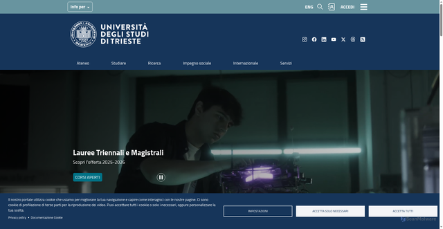 Security scan screenshot of https://portale.units.it:443/it