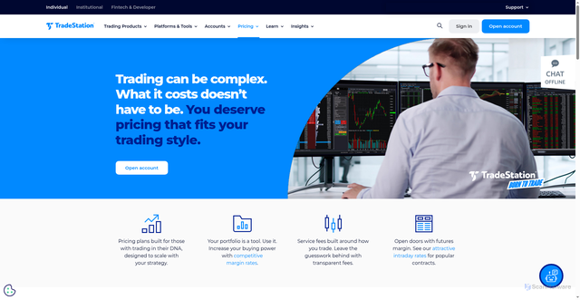 Security scan screenshot of https://www.tradestation.com/pricing/