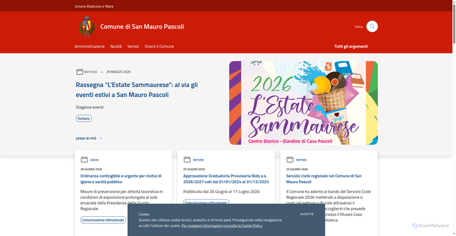 Security scan screenshot of https://www.comune.sanmauropascoli.fc.it