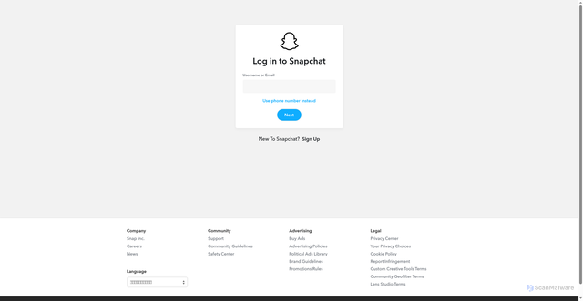 Security scan screenshot of https://snapsupport.chat/