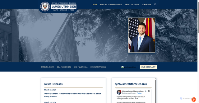 Security scan screenshot of https://myfloridalegal.com