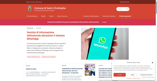 Security scan screenshot of https://comune.saint-christophe.ao.it/
