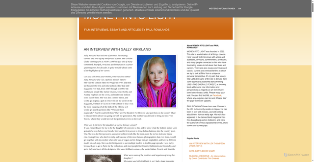 Security scan screenshot of http://www.money-into-light.com/2014/01/an-interview-with-sally-kirkland.html