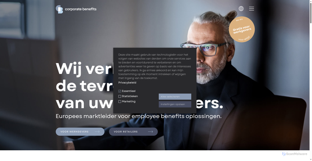 Security scan screenshot of https://benefitsatwork.be