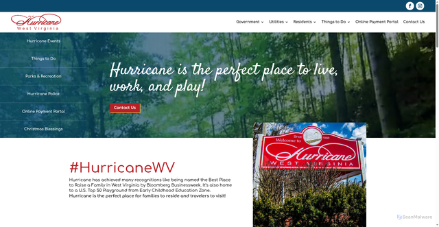 Security scan screenshot of https://hurricanewv.com/