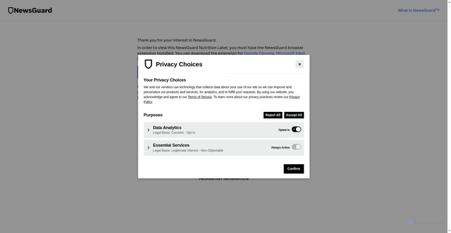 Security scan screenshot of https://api.newsguardtech.com