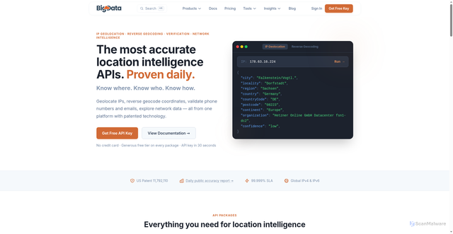 Security scan screenshot of https://api.bigdatacloud.net
