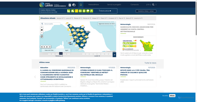 Security scan screenshot of https://www.lamma.toscana.it/