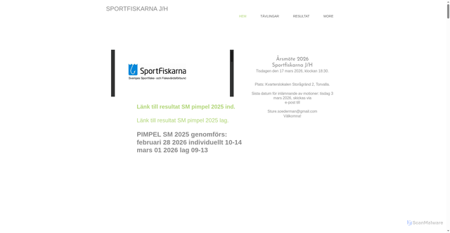 Security scan screenshot of https://sportfiskarnajh.se