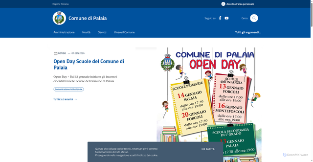 Security scan screenshot of https://www.comune.palaia.pi.it/