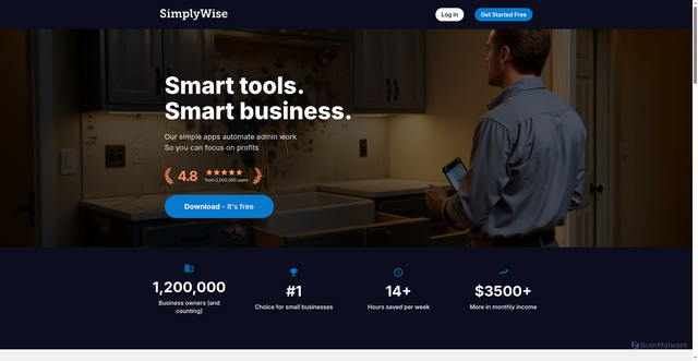Security scan screenshot of https://simplywise.com