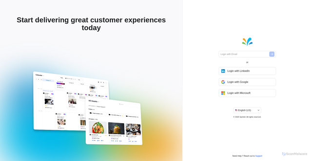 Security scan screenshot of https://lite.sprinklr.com