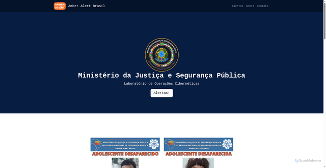 Security scan screenshot of https://amberalertbrasil.mj.gov.br/