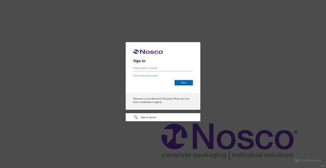 Security scan screenshot of https://noscous.sharepoint.com
