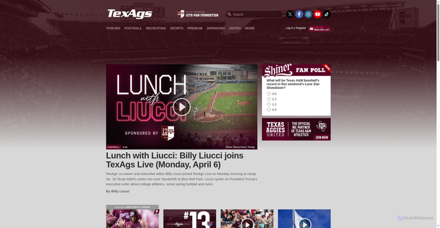 Security scan screenshot of https://texags.com