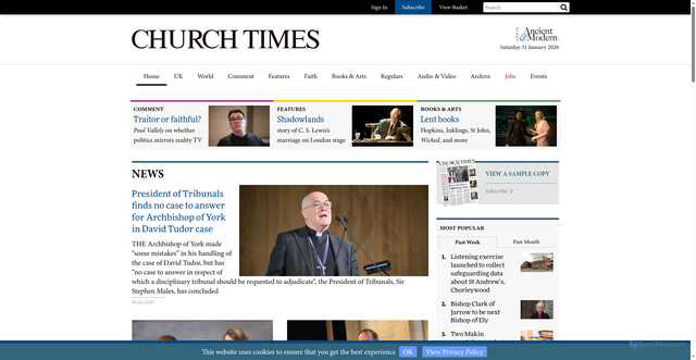 Security scan screenshot of https://www.churchtimes.co.uk