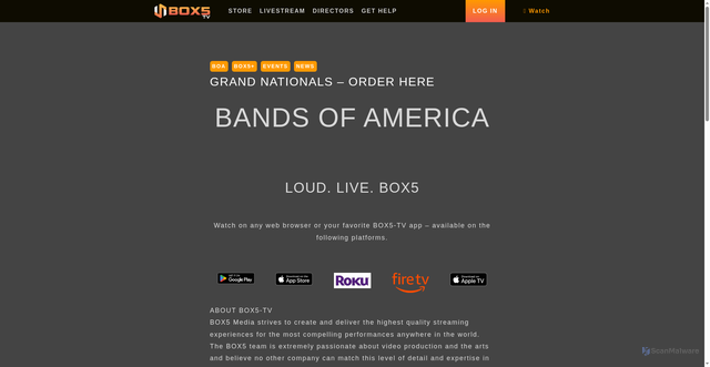 Security scan screenshot of https://box5tv.com/boa-order-here/