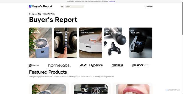 Security scan screenshot of https://buyersreport.org