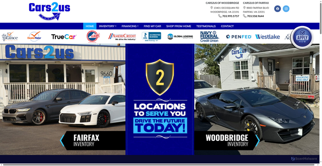 Security scan screenshot of https://www.cars2us.com/