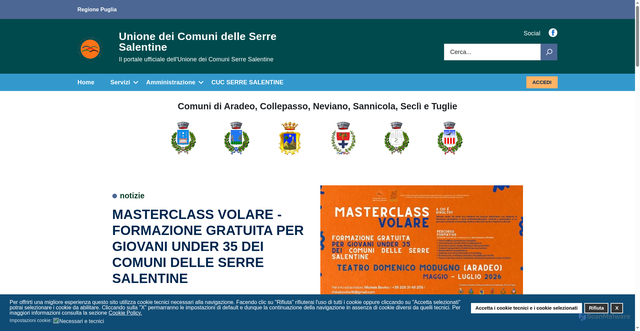 Security scan screenshot of http://www.unioneserresalentine.it/