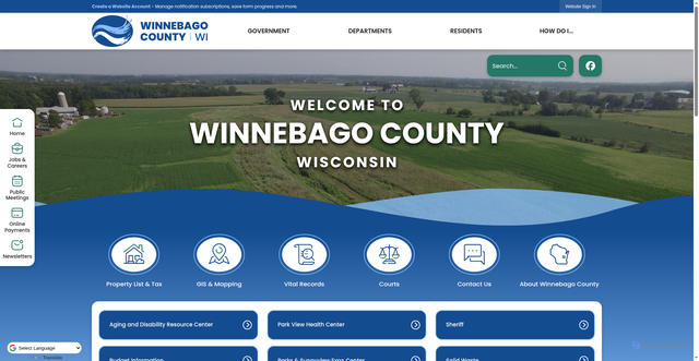 Security scan screenshot of https://www.winnebagocountywi.gov/