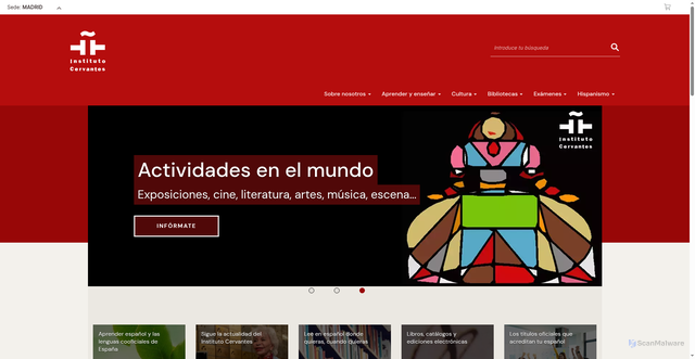 Security scan screenshot of https://www.cervantes.es