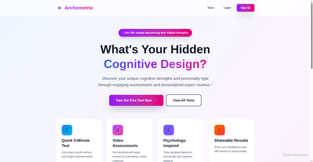 Security scan screenshot of https://archemetric.com/