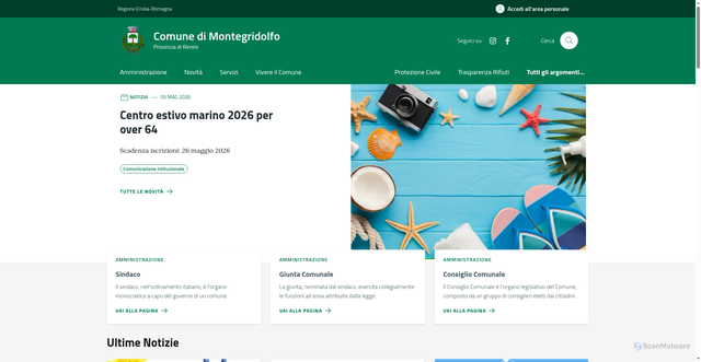 Security scan screenshot of https://www.montegridolfo.eu