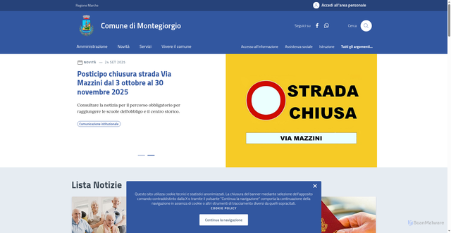 Security scan screenshot of https://comune.montegiorgio.fm.it/