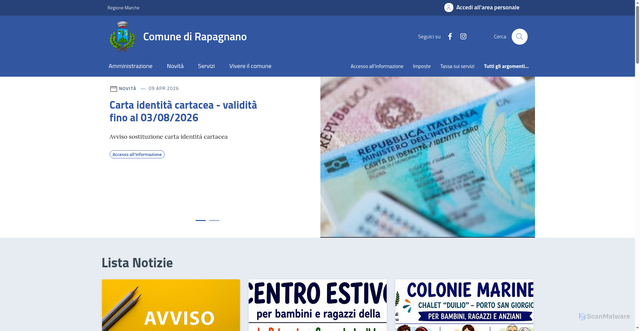 Security scan screenshot of https://comune.rapagnano.fm.it