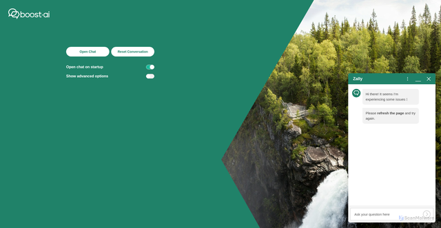 Security scan screenshot of https://zalaris.boost.ai