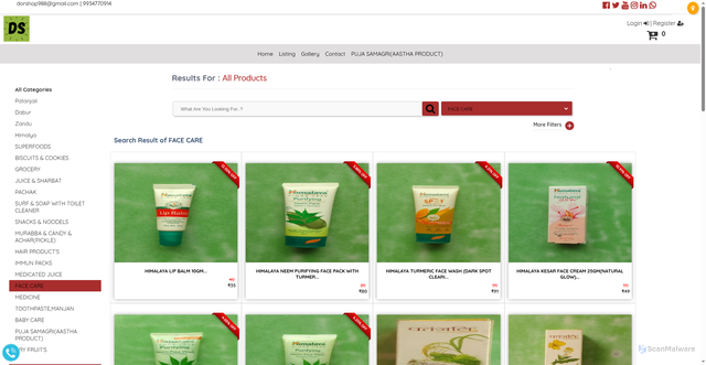 Security scan screenshot of https://dorshoponline.in/shop?cat=29398