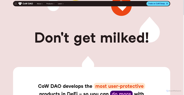 Security scan screenshot of https://cow.fi