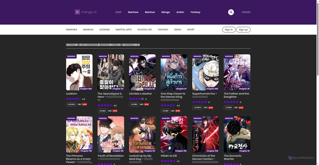 Security scan screenshot of https://manga-lc.net