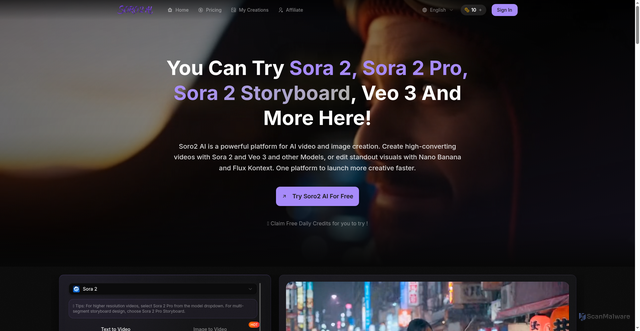Security scan screenshot of https://soro2.ai/