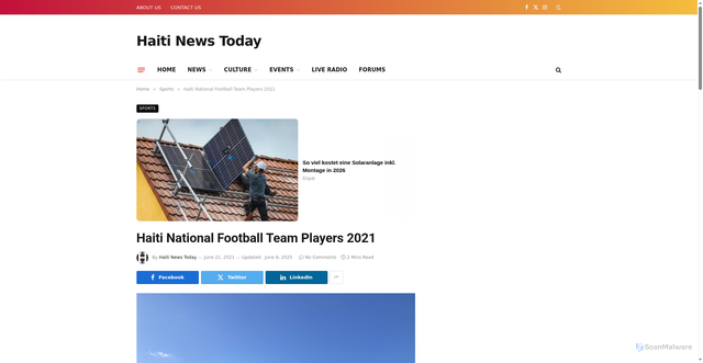 Security scan screenshot of https://www.haitinewstoday.com/haitian-footballers-2021/