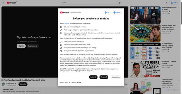 Security scan screenshot of https://www.youtube.com/watch?v=E5Ef_Kne17U