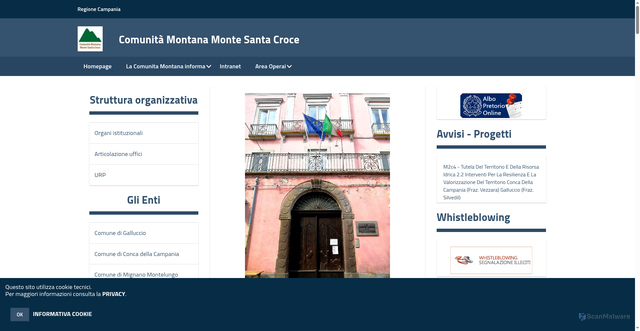 Security scan screenshot of https://www.comunitamontanasantacroce.it/hh/index.php