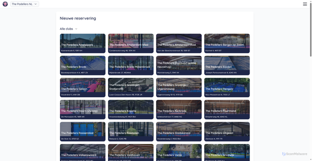 Security scan screenshot of https://thepadellers.bookaball.com/nl/bookings/create