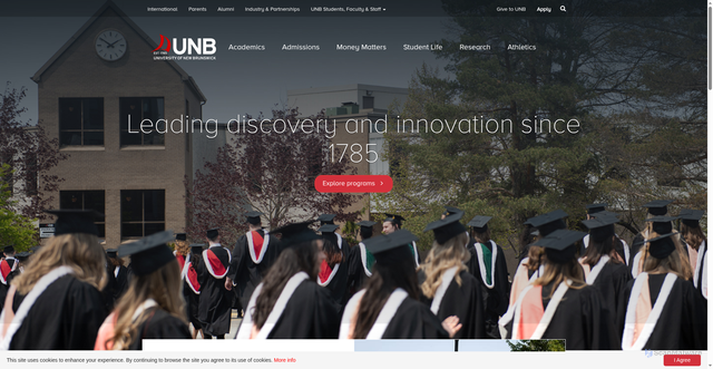 Security scan screenshot of https://www.unb.ca
