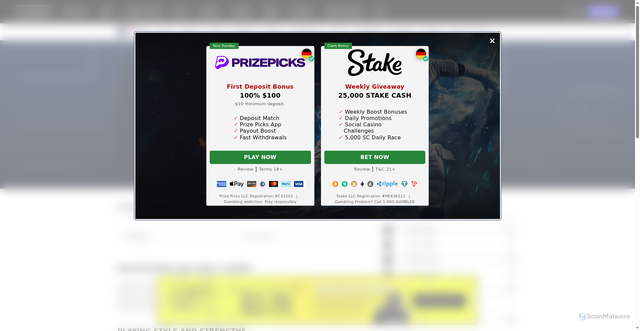 Security scan screenshot of https://www.lines.com/mlb/players/cade-smith-15804