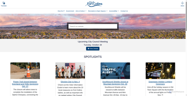 Security scan screenshot of https://www.fcgov.com/