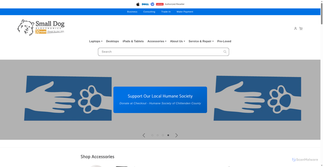 Security scan screenshot of https://smalldog.com/?srsltid=AfmBOorSxLo-zQJXVmrHcybXOtGRky_OaopvlUufkUFPTWs2s_pIsQpe