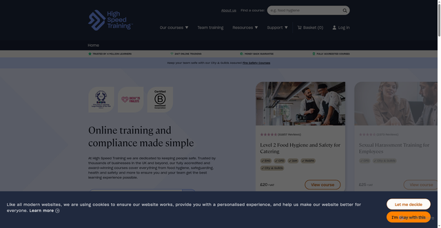Security scan screenshot of https://highspeedtraining.co.uk