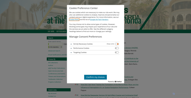 Security scan screenshot of https://digitalcommons.usf.edu/2019.2.html