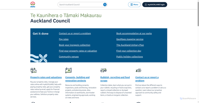 Security scan screenshot of https://www.aucklandcouncil.govt.nz/