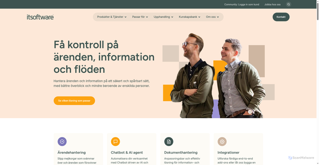 Security scan screenshot of https://itsoftware.se