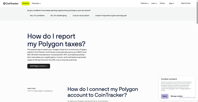 Security scan screenshot of https://ct-business.pages.dev/integrations/polygon