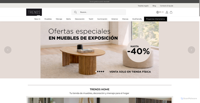 Security scan screenshot of https://trendshome.es